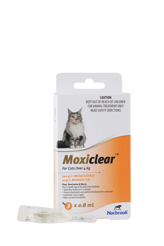 Moxiclear Flea & Worming Spot Treatment >4kg Cat