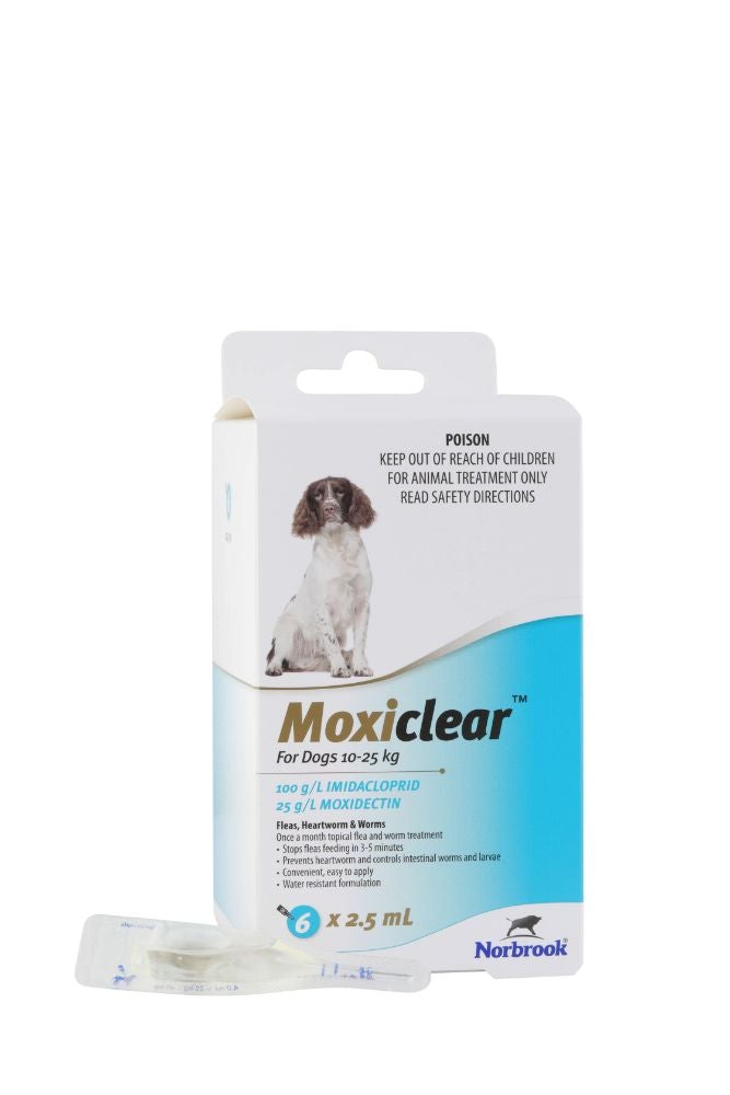 Moxiclear Flea & Worming Spot Treatment 10-25kg Dog