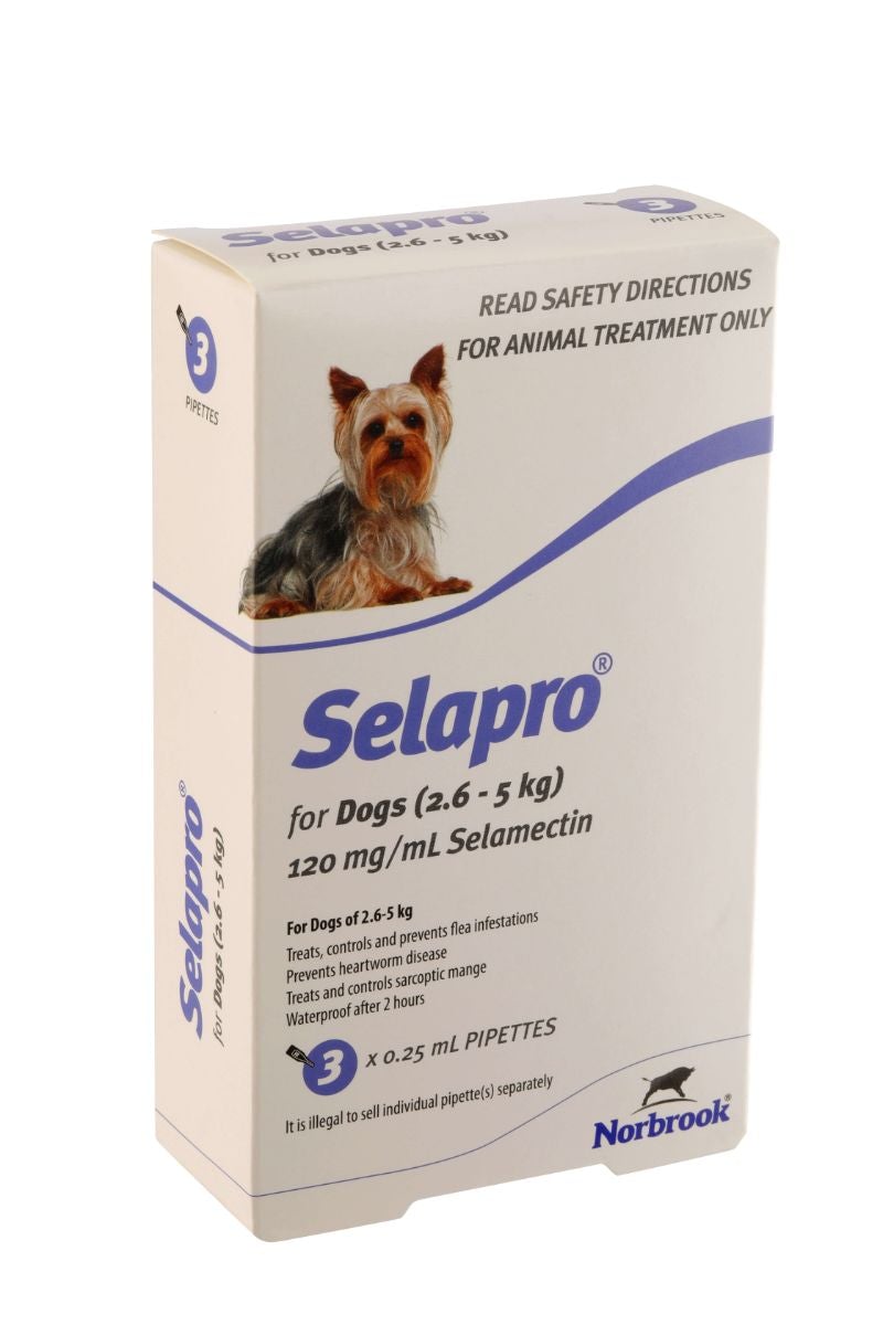 Selapro Flea & Worming Spot On Treatment 2.6-5kg Dog