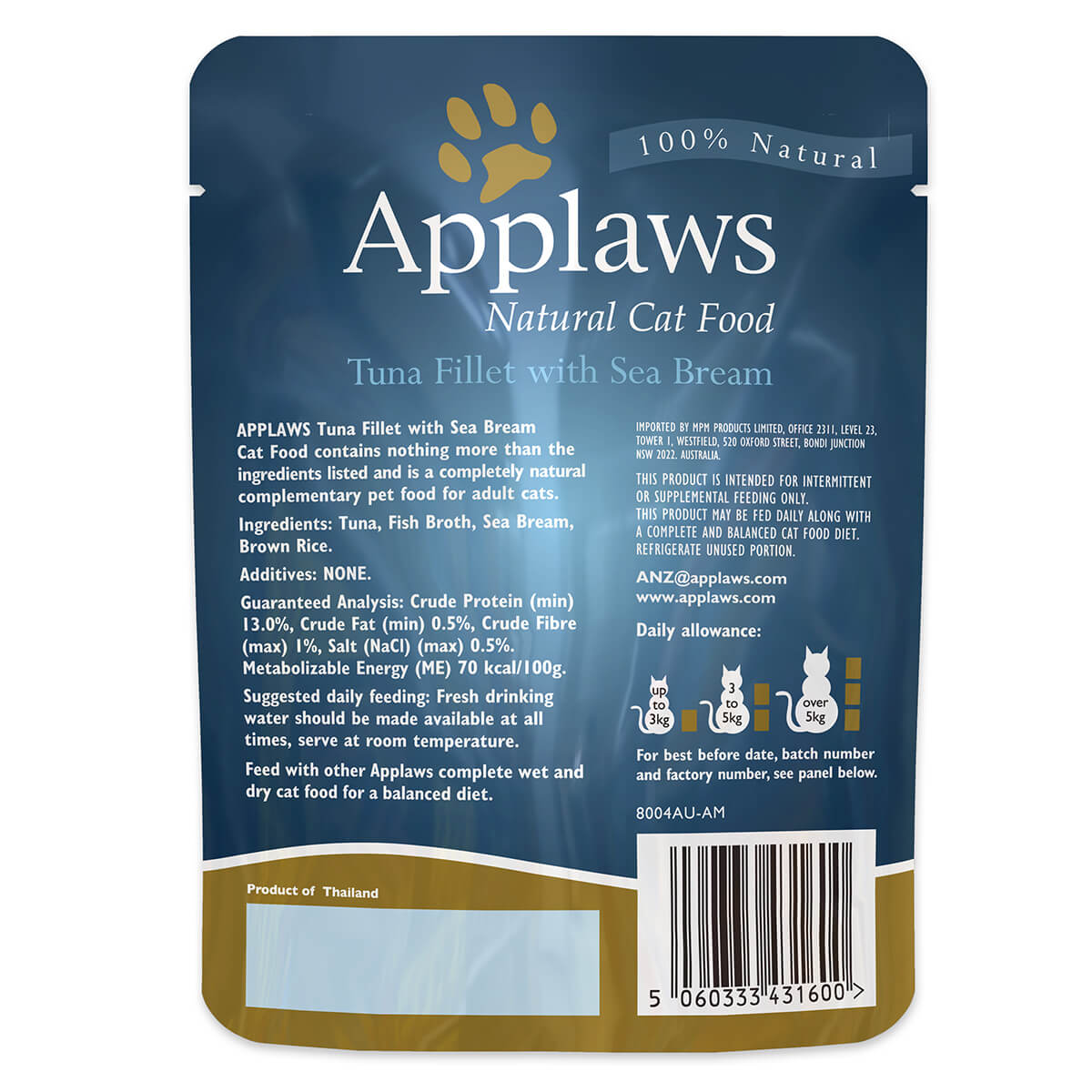 Applaws Tuna & Sea Bream Pouch Wet Cat Food
