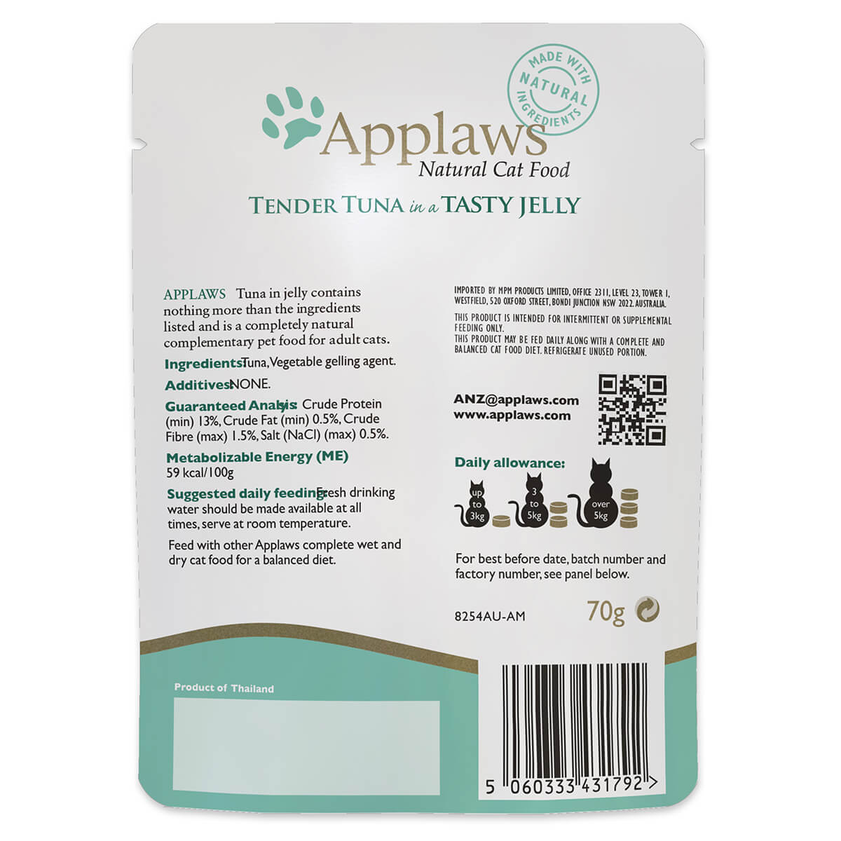 Applaws Tuna Wholemeat In Jelly Wet Cat Food