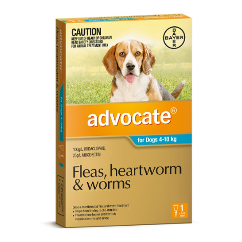 Advocate Flea & Worming Treatment 4-10kg Dog
