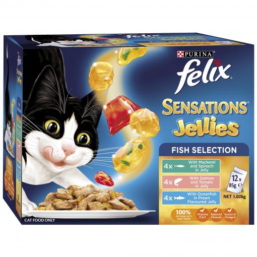 Felix Sensations Jellies Fish Selection Wet Cat Food