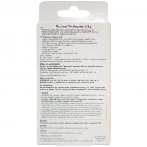 Moxiclear Flea & Worming Spot Treatment >25kg Dog
