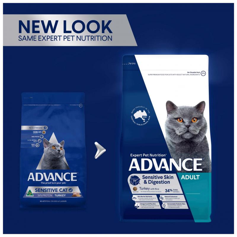 Advance Sensitive Adult Turkey Dry Cat Food