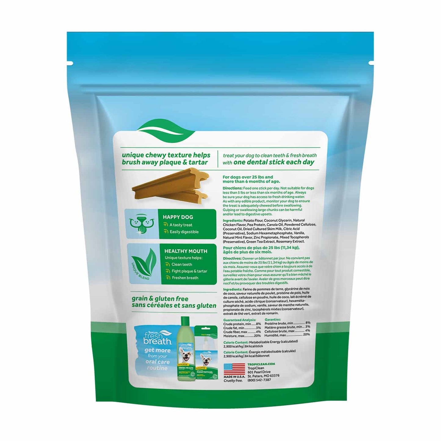 Tropiclean Fresh Breath Vanilla Mint Dog Dental Stick