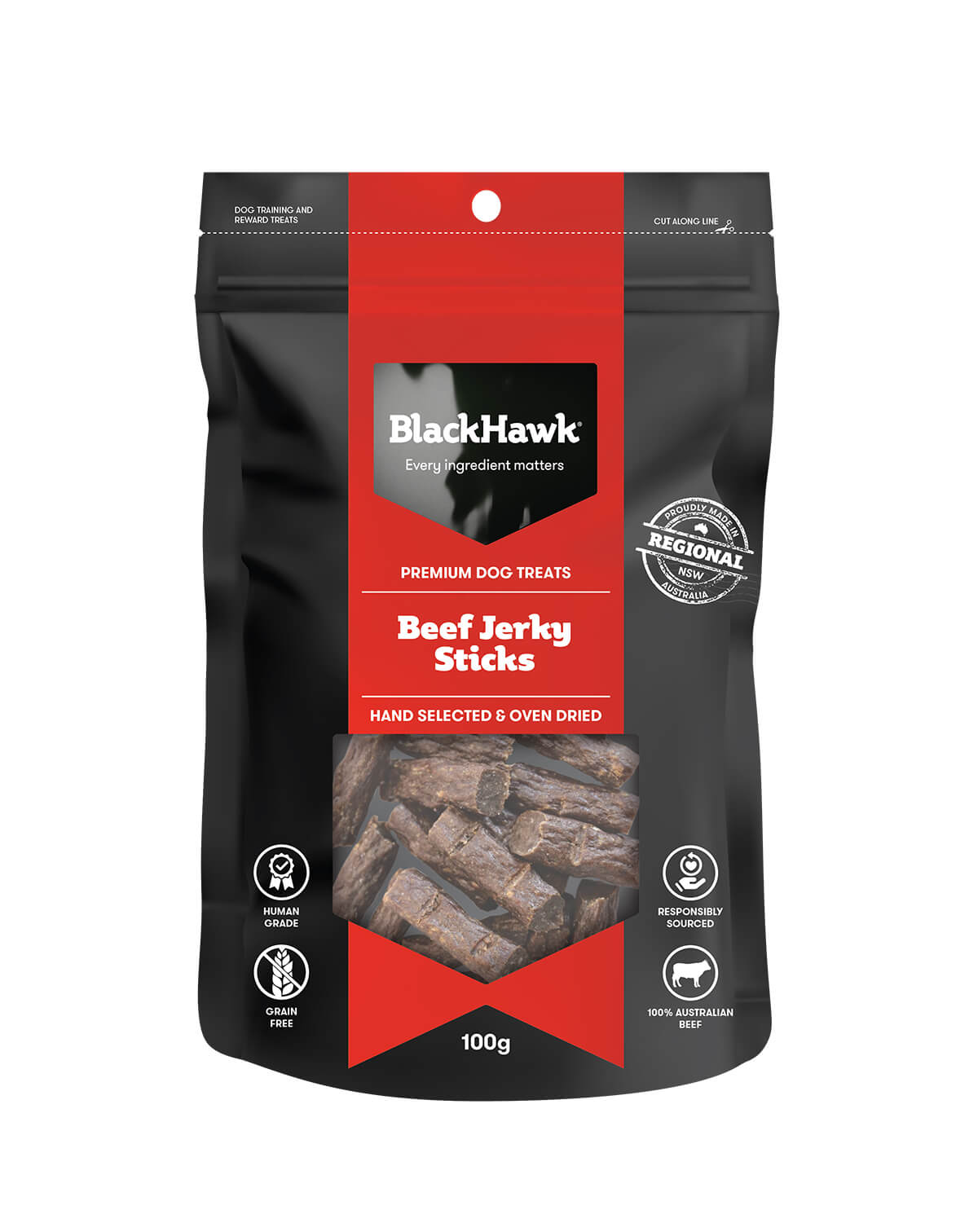 Black Hawk Beef Jerky Sticks Dog Treats