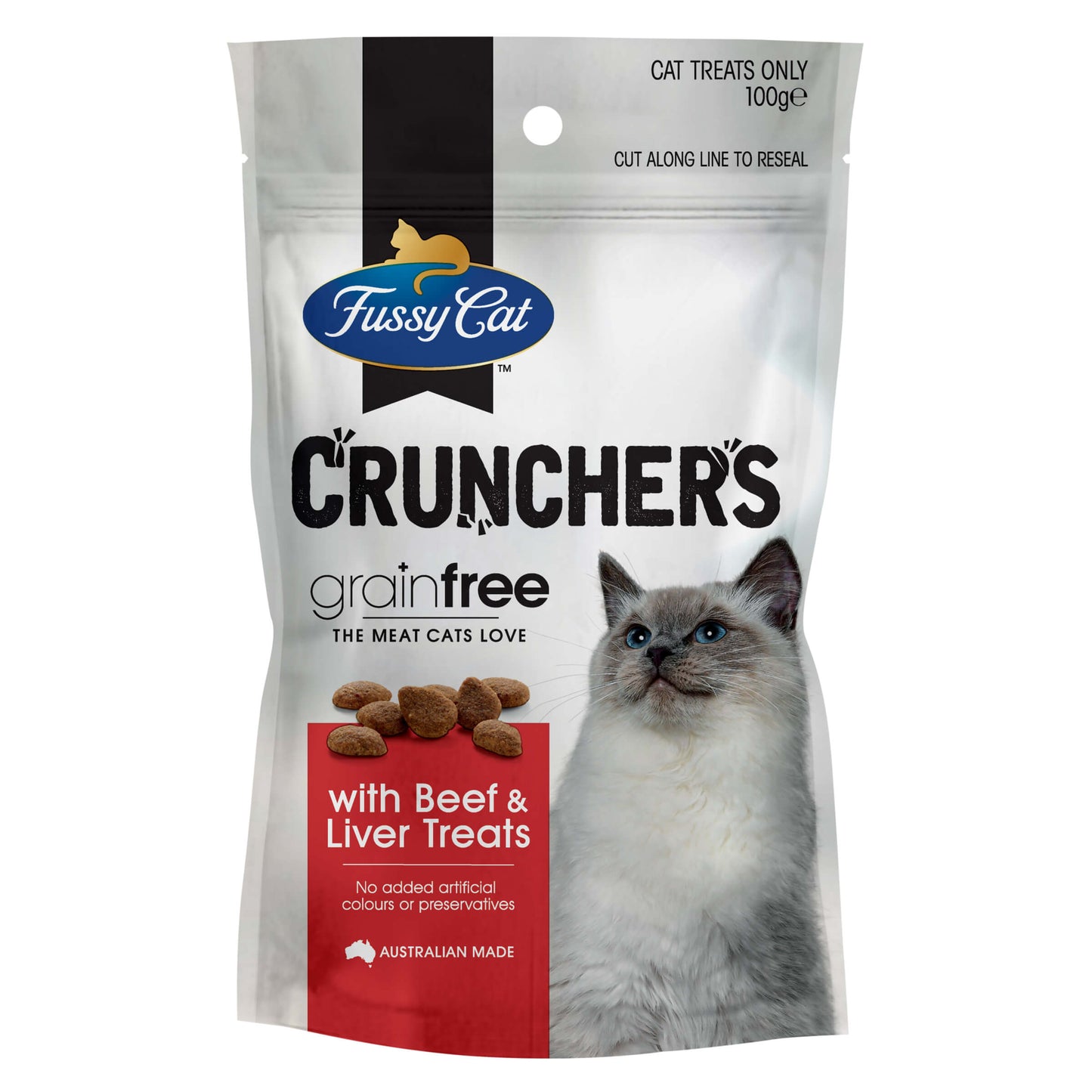 Fussy Cat Grain Free Crunchers Beef & Liver Cat Treat