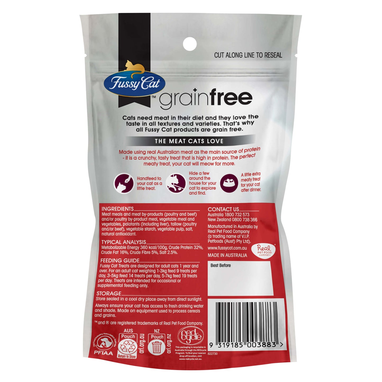 Fussy Cat Grain Free Crunchers Beef & Liver Cat Treat