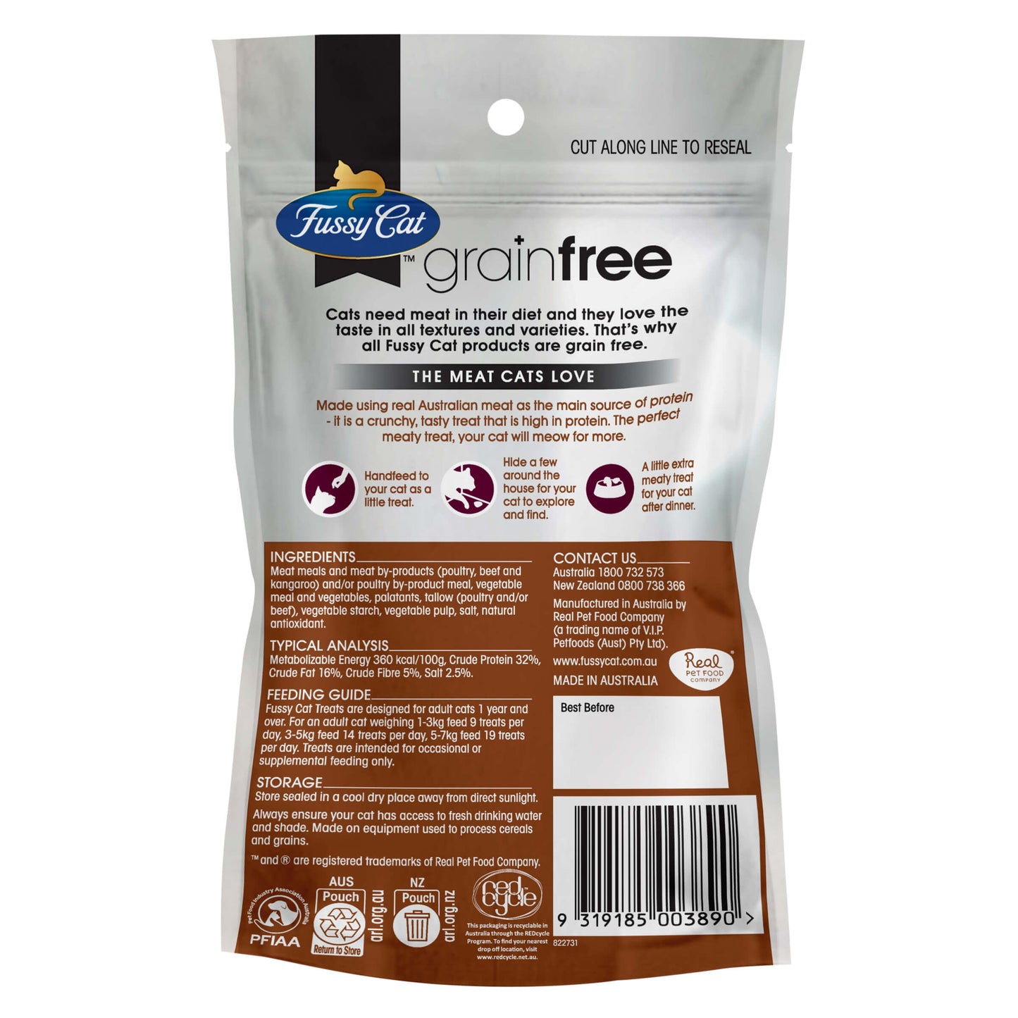Fussy Cat Grain Free Crunchers Kangaroo Cat Treat