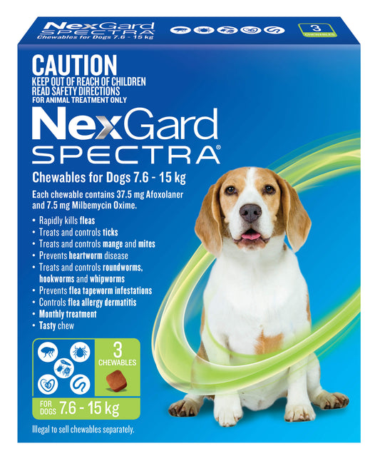 NexGard Spectra chews for dogs  7.6-15kg