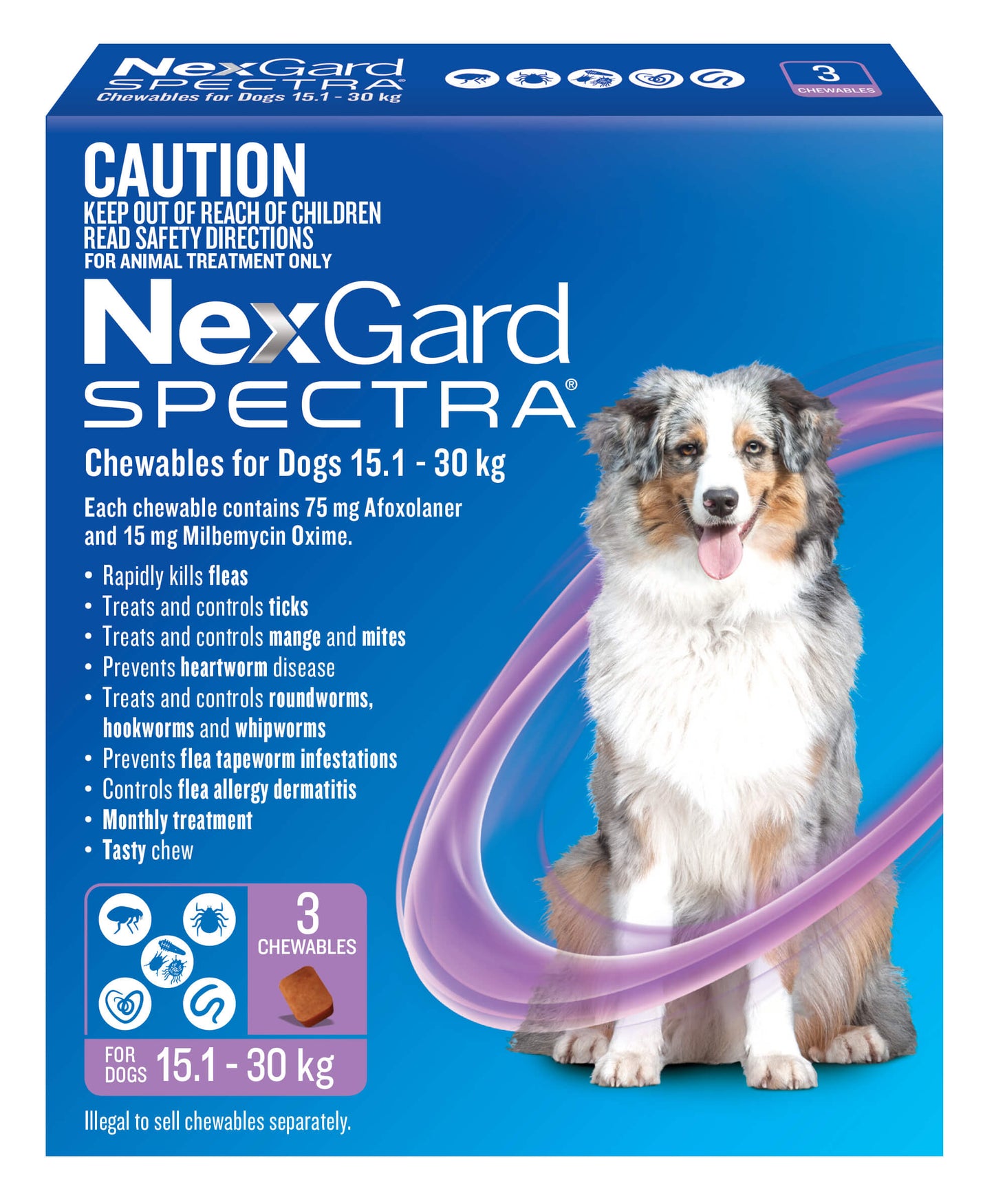 NexGard Spectra chews for dogs  15.1-30kg