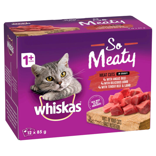 Whiskas Adult So Meaty Meat Cuts Gravy Wet Cat Food