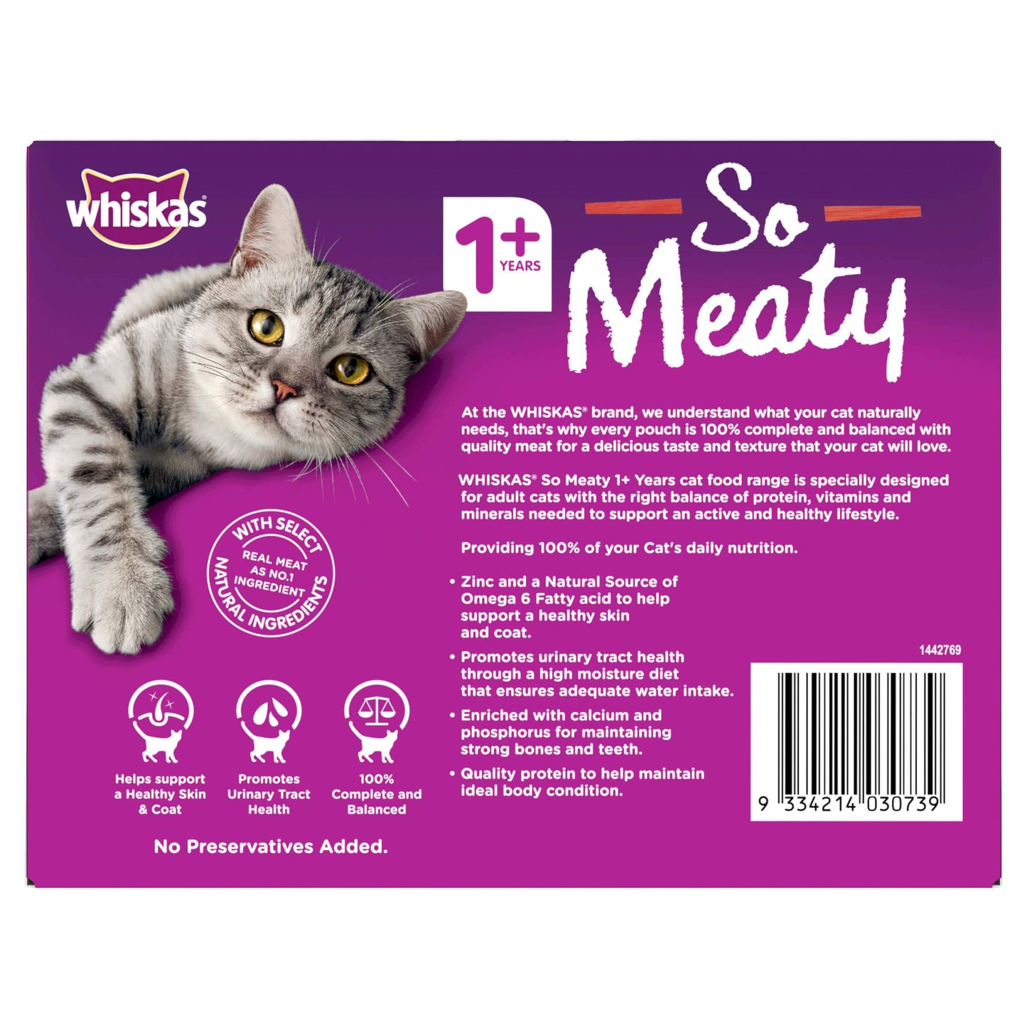 Whiskas Adult So Meaty Meat Cuts Gravy Wet Cat Food