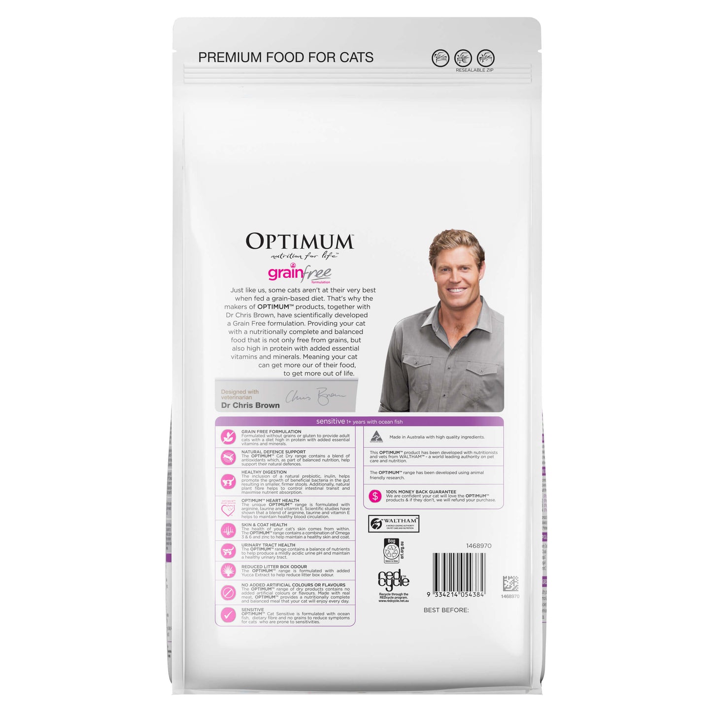 Optimum Grain Free Sensitive Ocean Fish Dry Cat Food