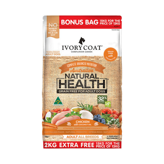 IVORY COAT GRAIN FREE ADULT CHICKEN WITH COCONUT OIL 15KG