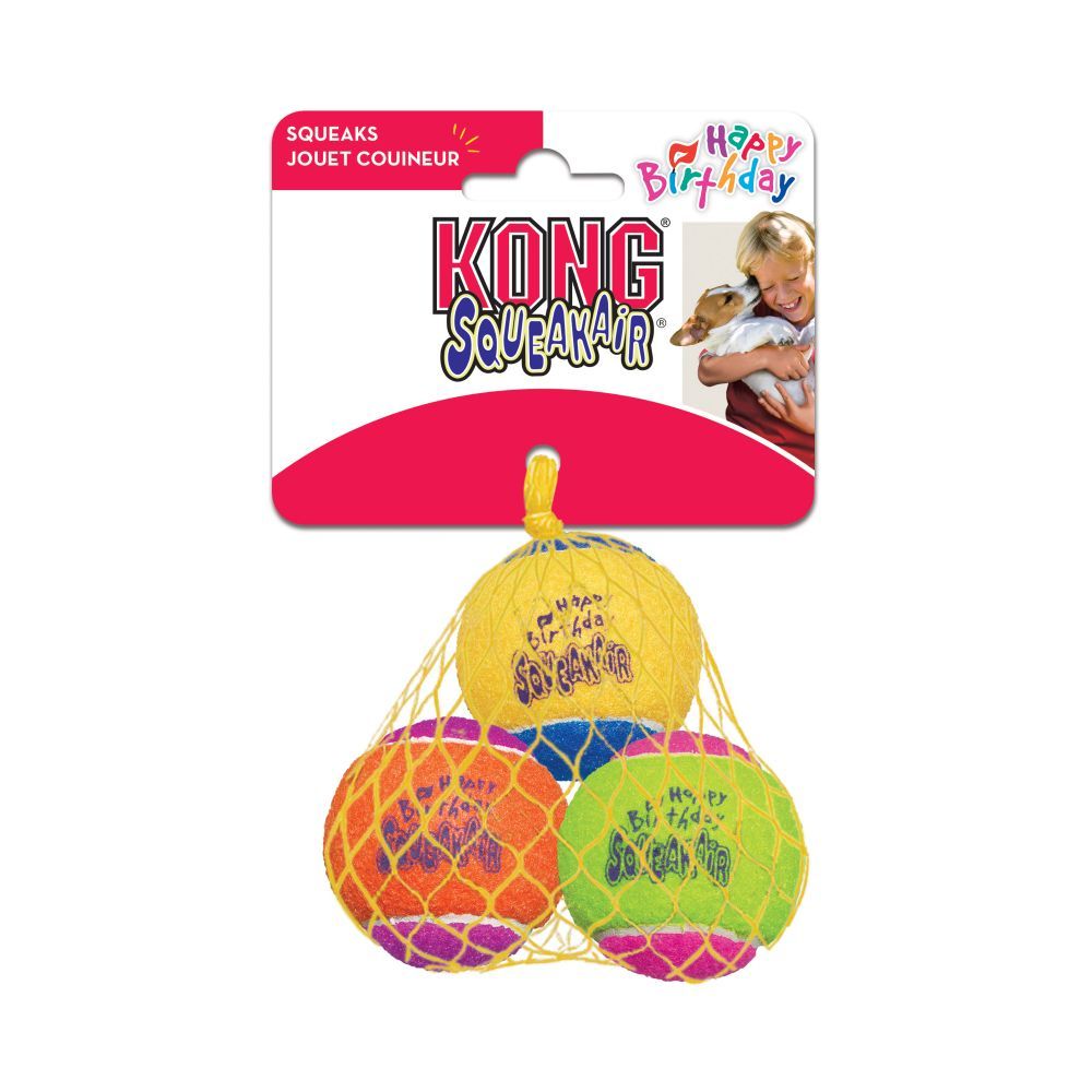 KONG AirDog Squeaker Birthday Balls Dog Toy