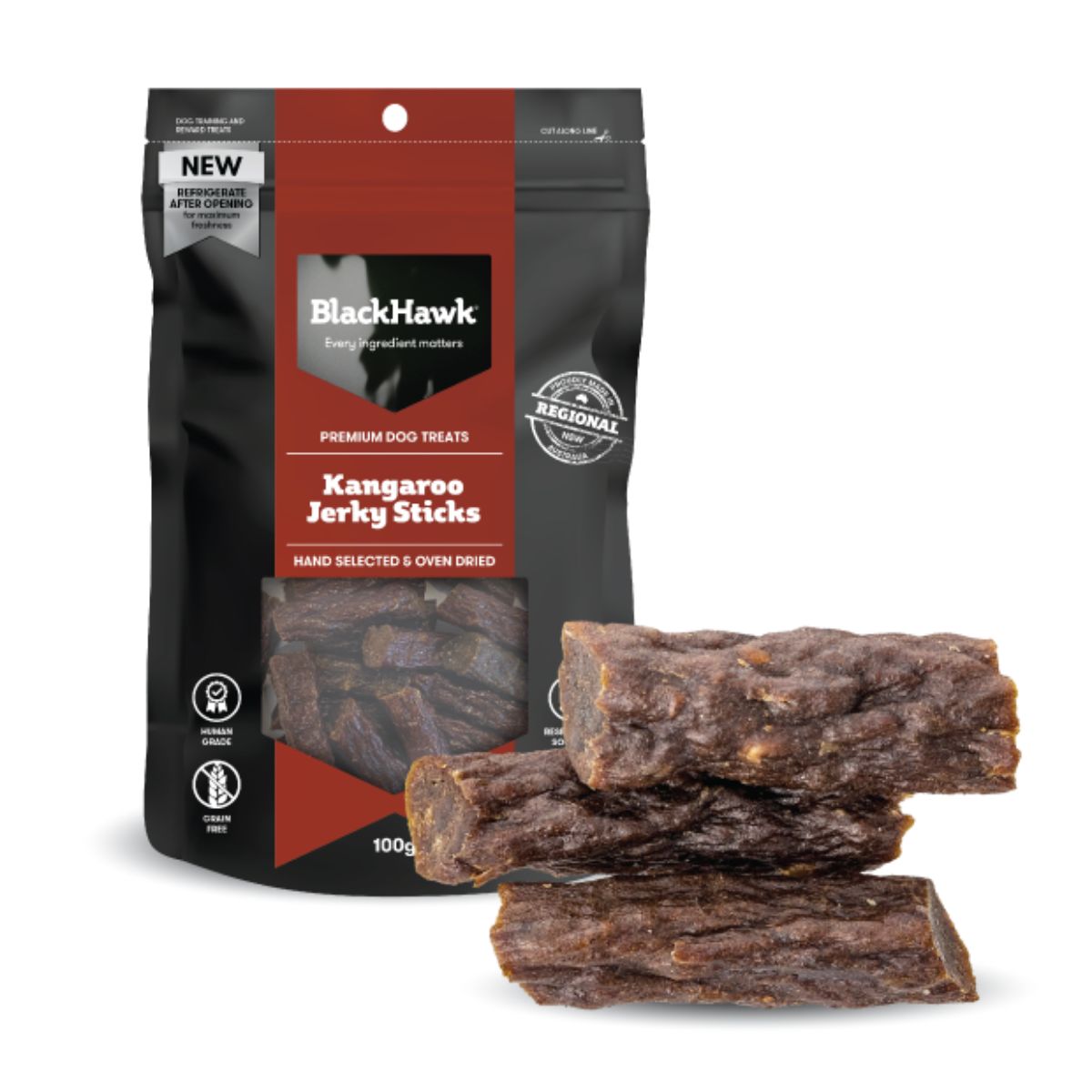 Black Hawk Kangaroo Jerky Sticks Dog Treats