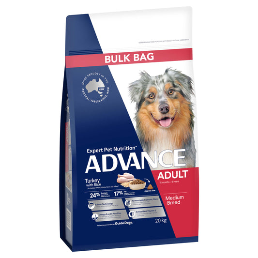 Advance Medium Breed Adult Turkey with Rice Dry Dog Food 20kg