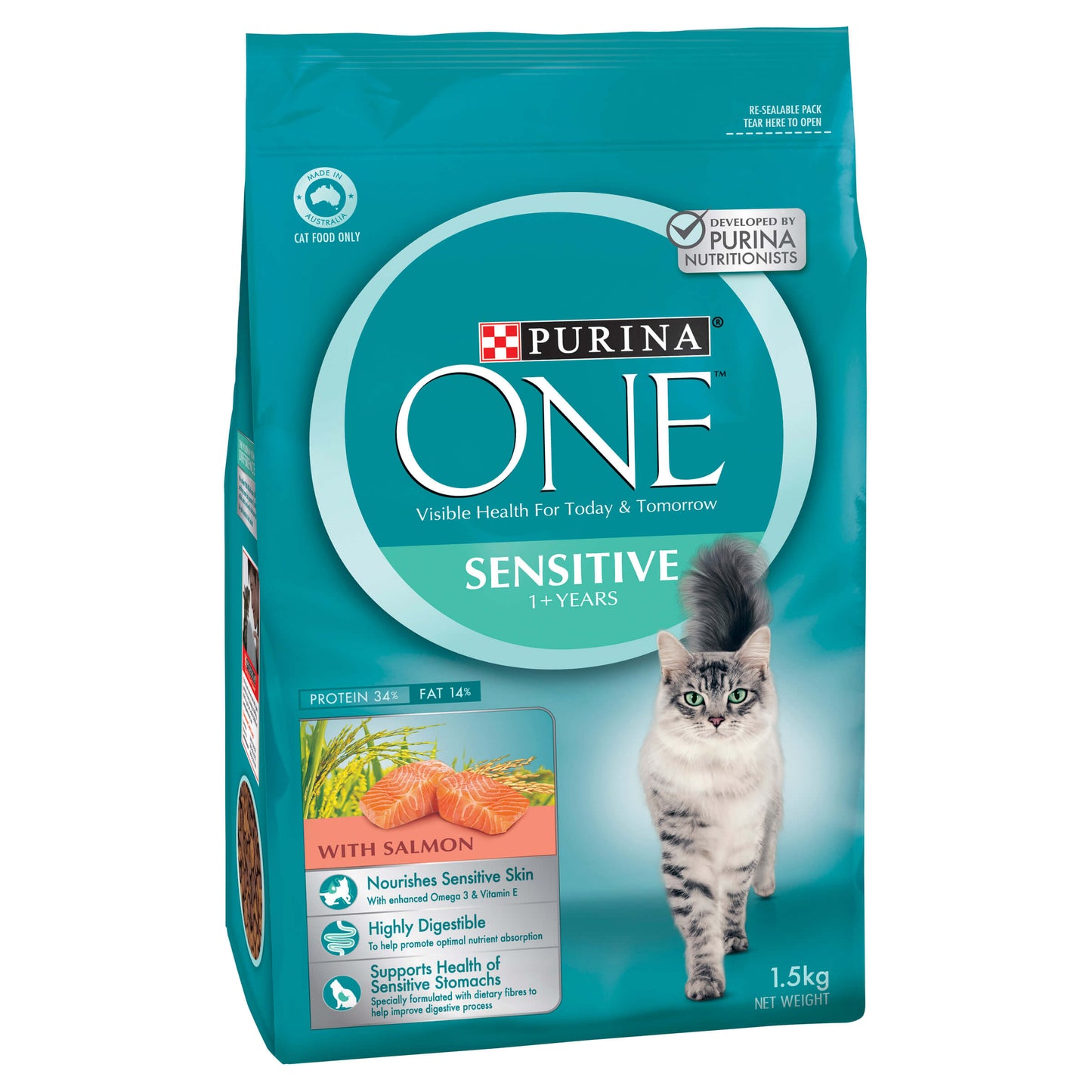 Purina One Sensitive Adult Dry Cat Food 1.5kg