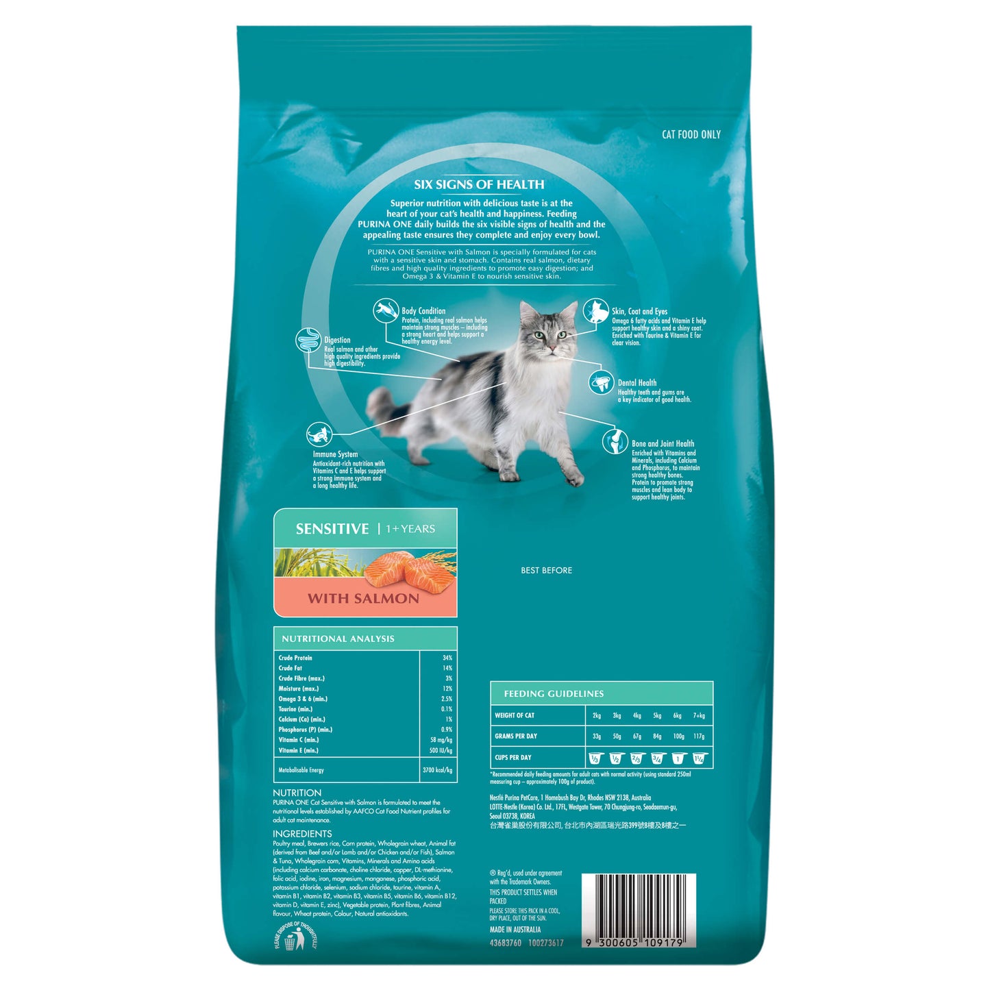Purina One Sensitive Adult Dry Cat Food 1.5kg