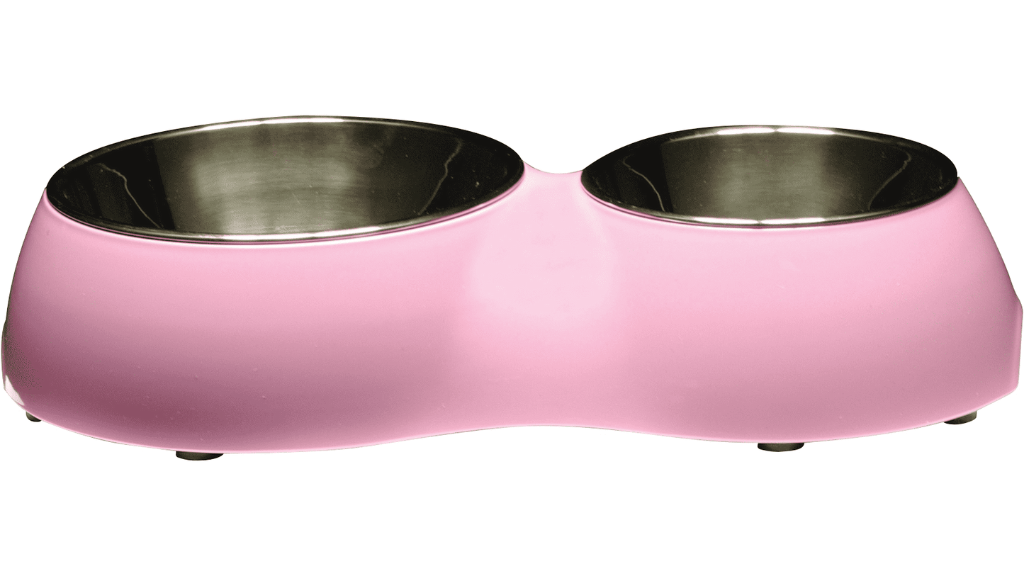 Catit 2 in 1 Dura Double Cat Bowl 160ml/350ml Pink